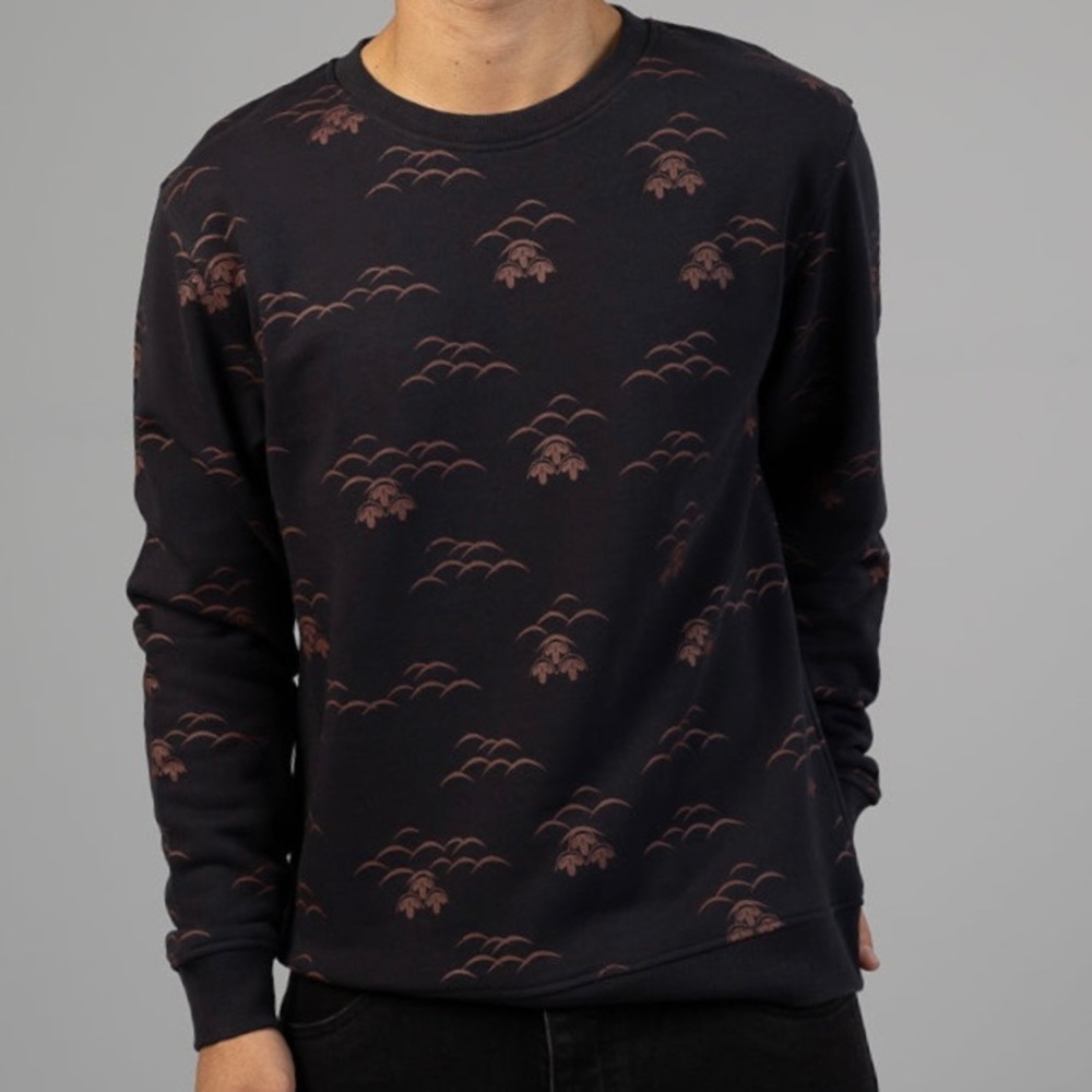 ID Menswear Japanese Kiri Pattern Print Sweatshirt XL NWT